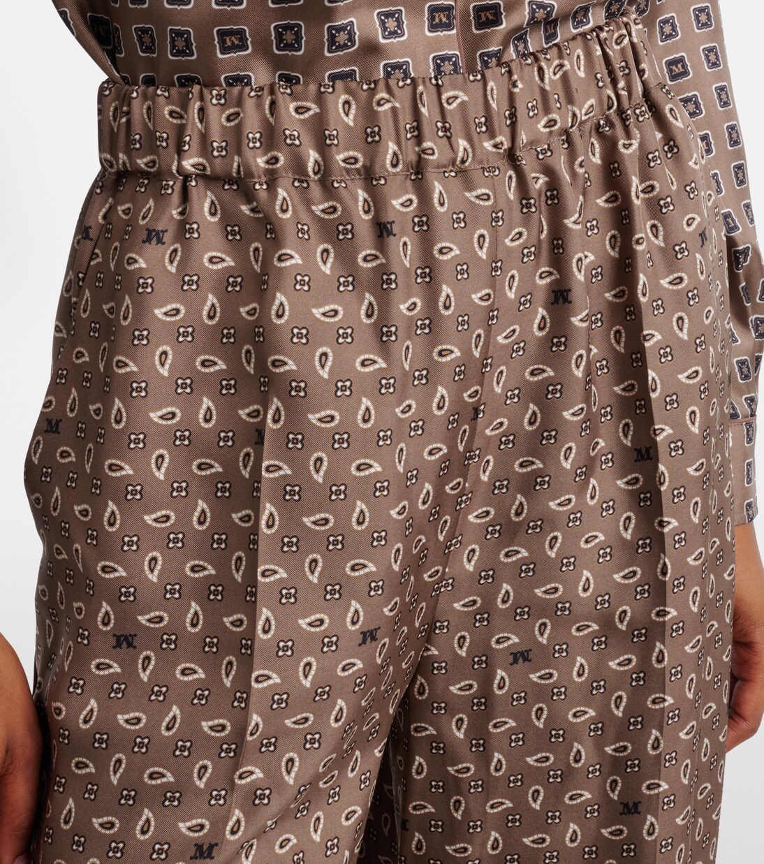 Pantalon ample Vischio imprimé en satin de soie | Max Mara