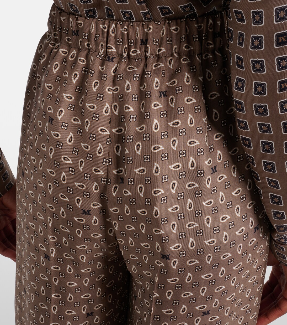 Pantalon ample Vischio imprimé en satin de soie | Max Mara