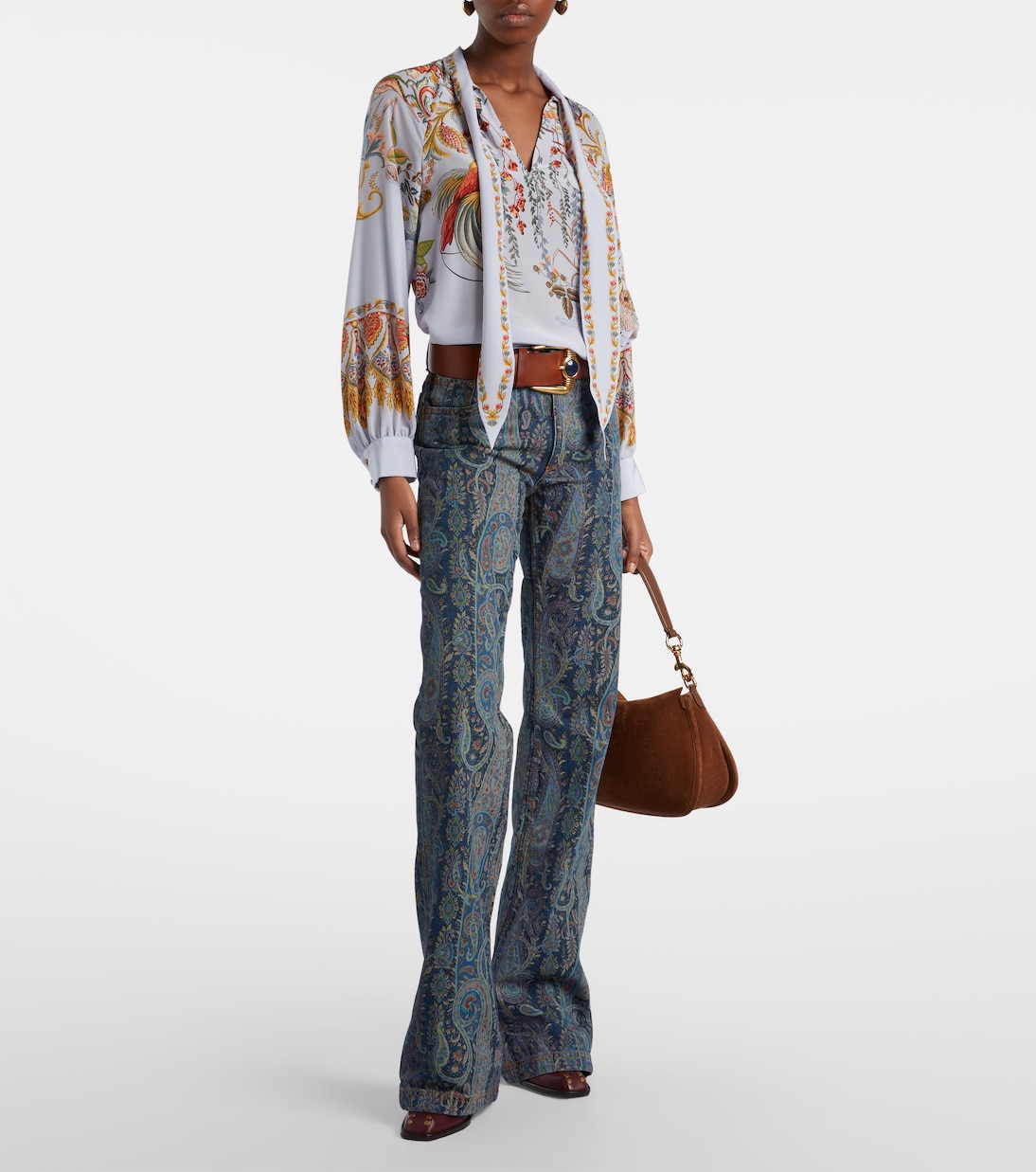Jeans a gamba larga con stampa | Etro