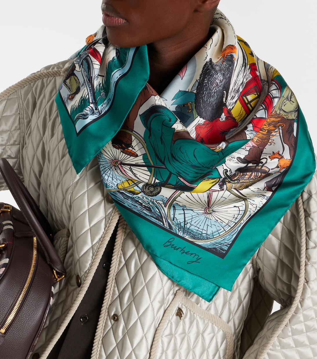 Printed silk twill scarf | Burberry