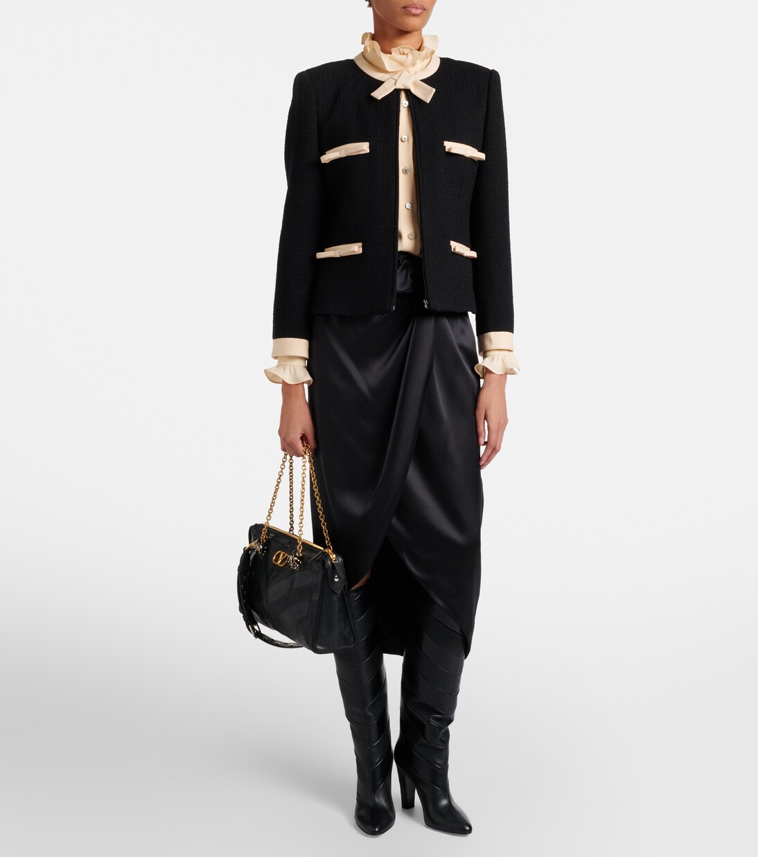 Rayons 100 leather knee-high boots | Valentino Garavani