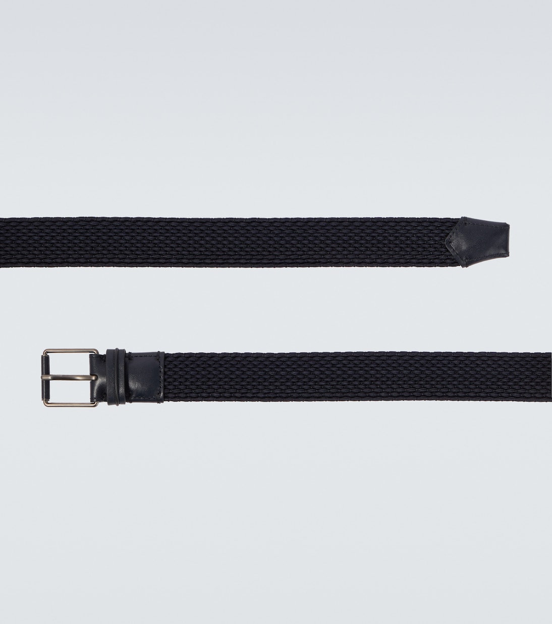 Braided leather-trimmed belt | Zegna