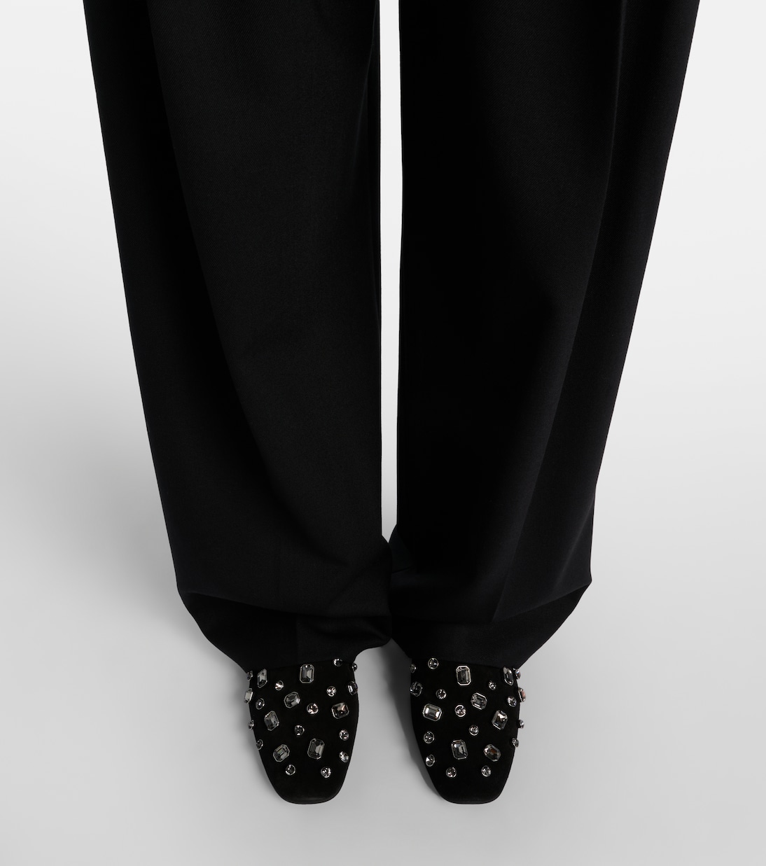 Narcisa crystal-embellished suede mules | Veronica Beard