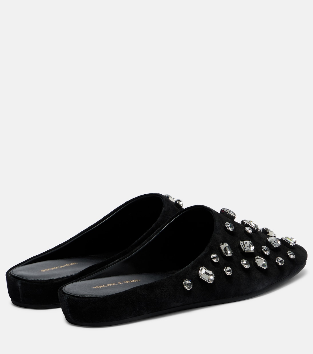 Narcisa crystal-embellished suede mules | Veronica Beard