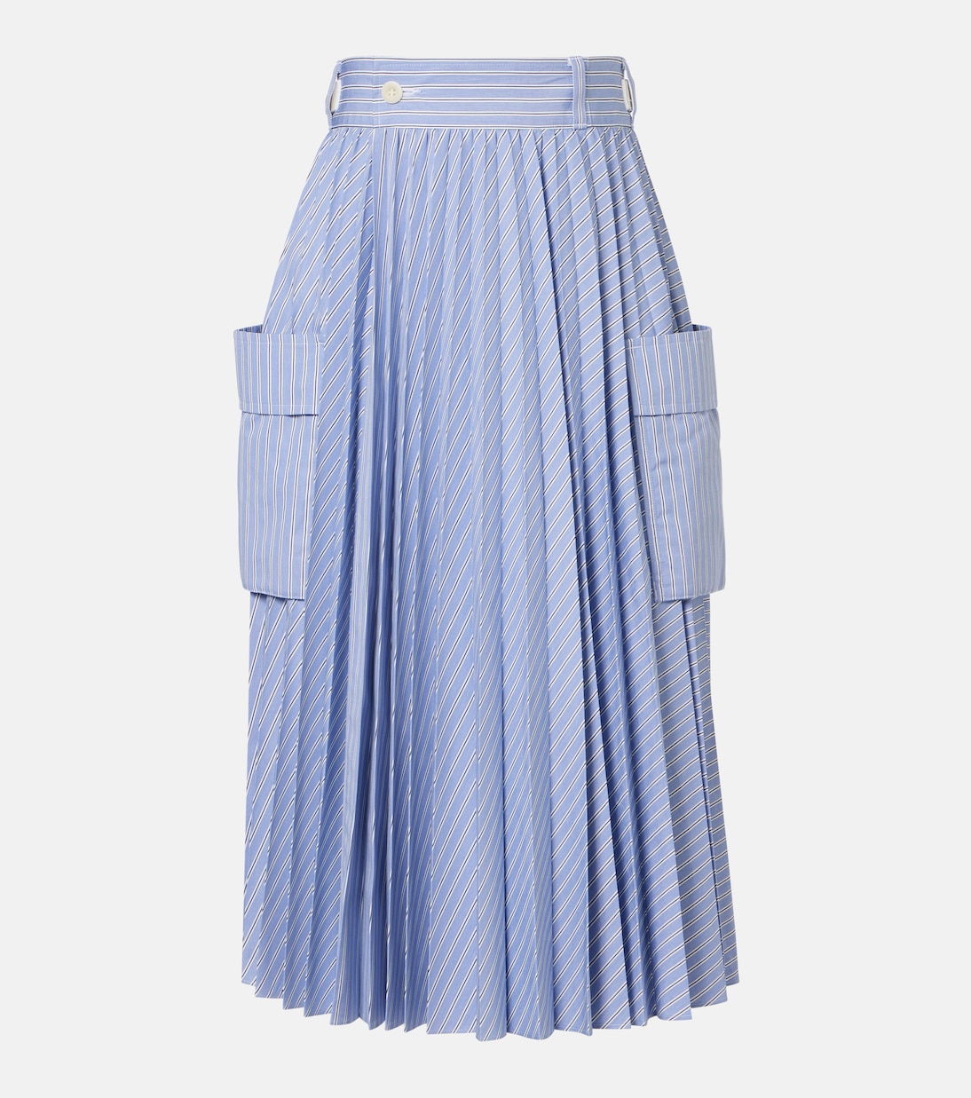 Striped cotton-blend midi skirt | Sacai