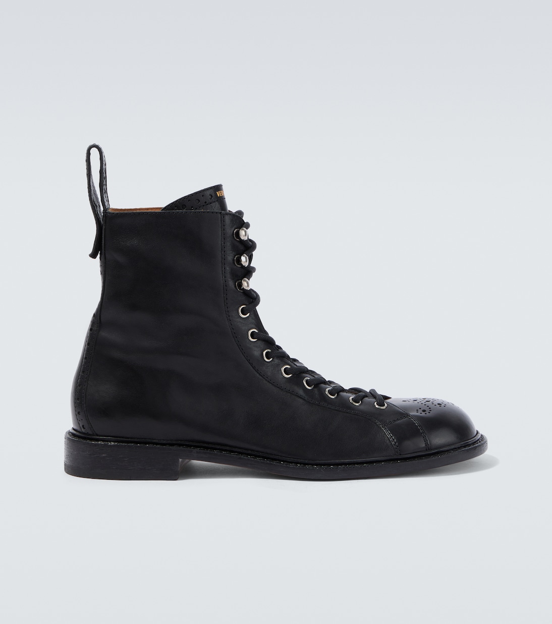 Billy perforated leather combat boots | Versace