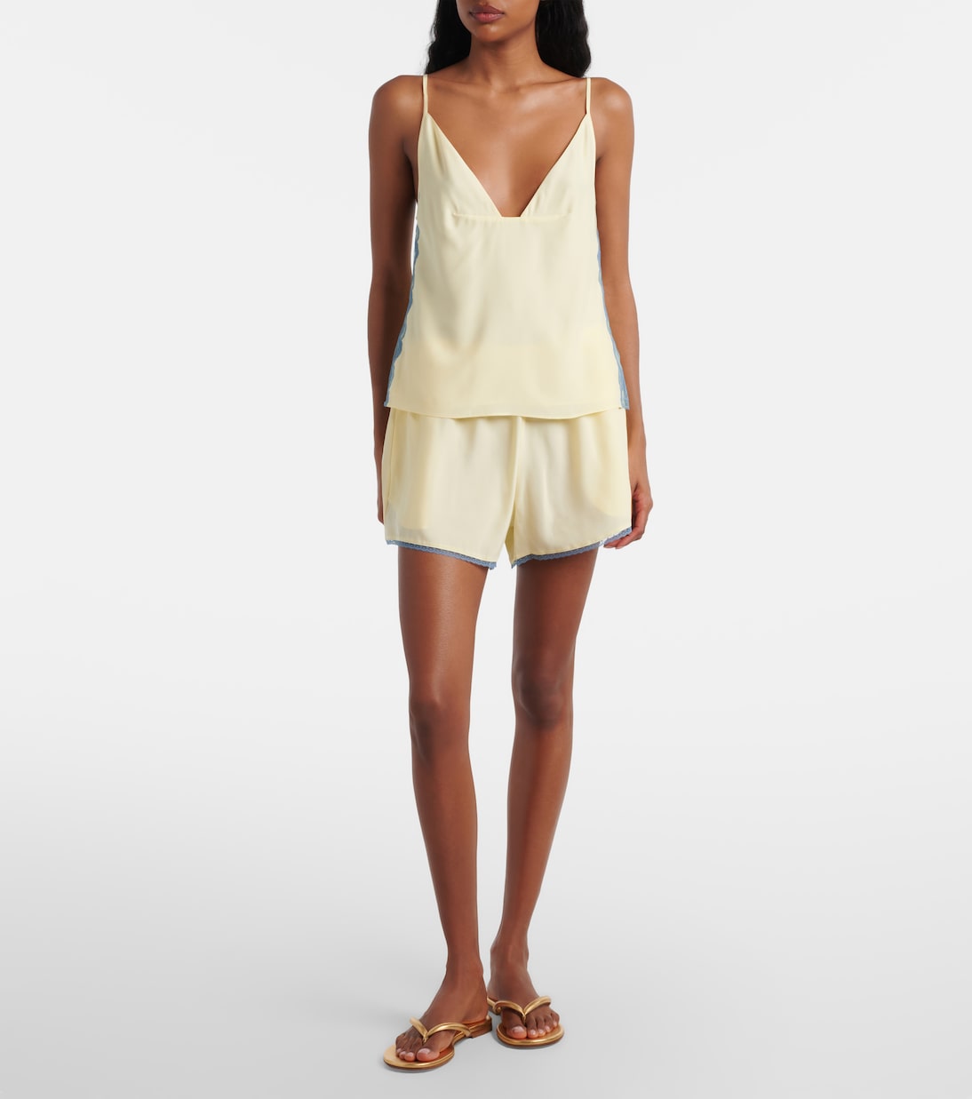 Lace-trimmed silk camisole | SIR
