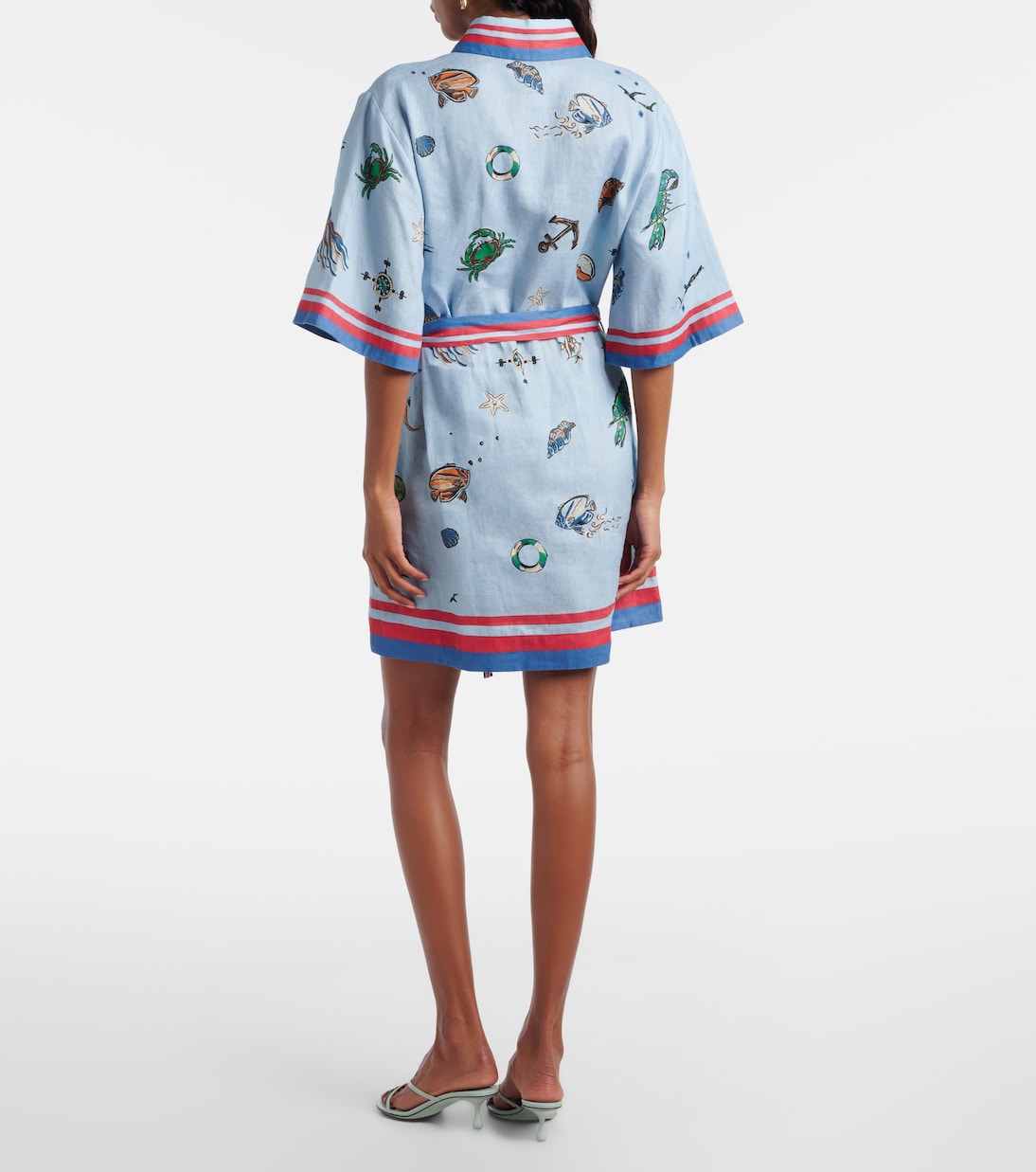 Printed belted linen shirt dress | Alémais