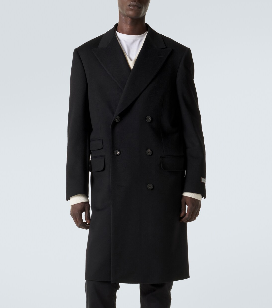 Double-breasted wool and cashmere coat | Canali