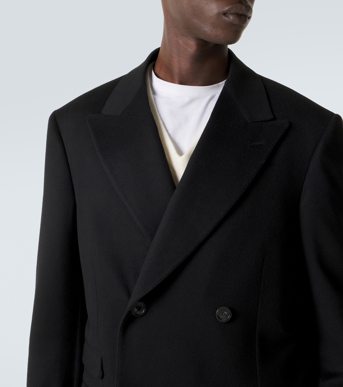 Double-breasted wool and cashmere coat | Canali
