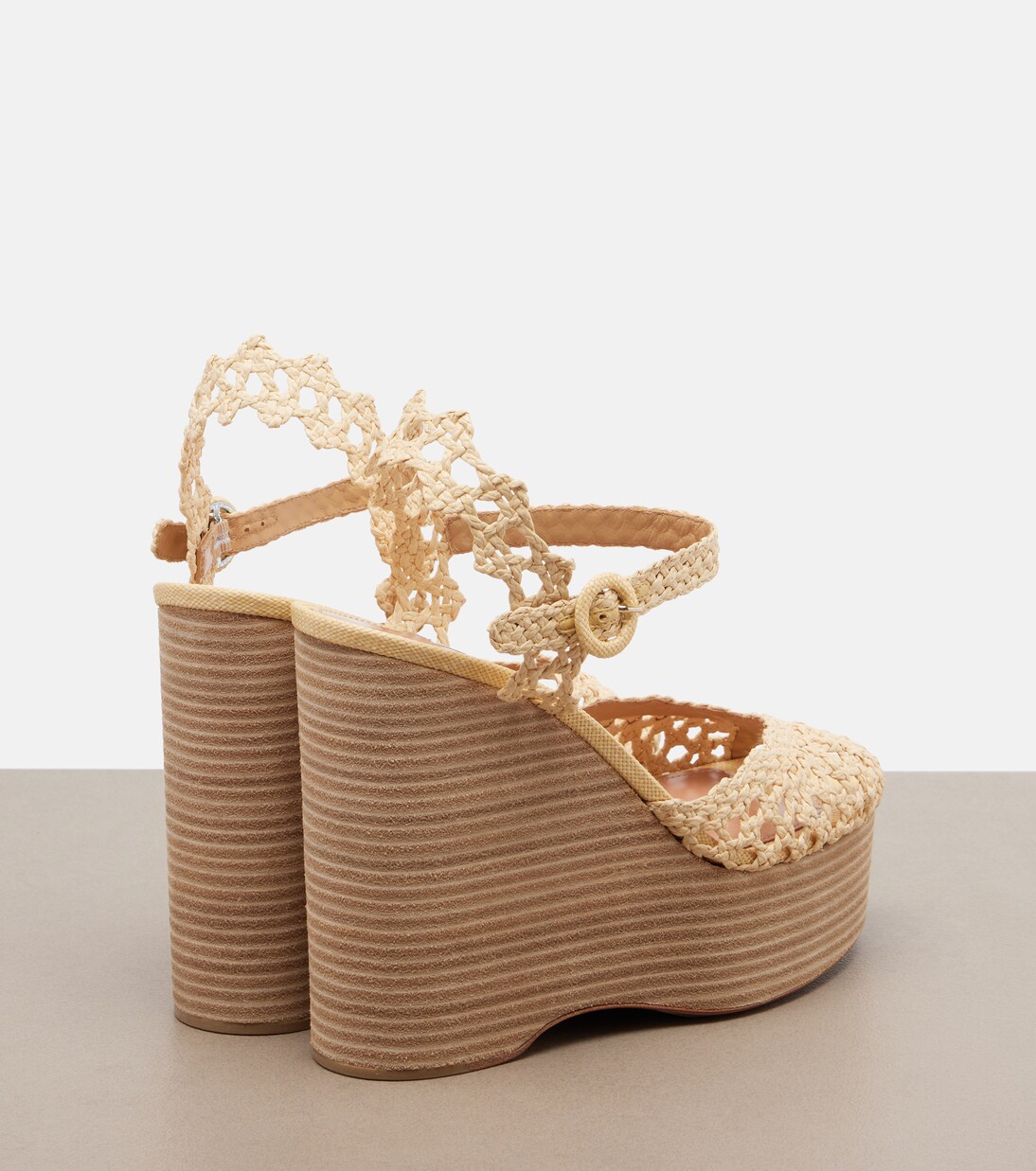 Bossa Nova raffia wedge sandals | Aquazzura