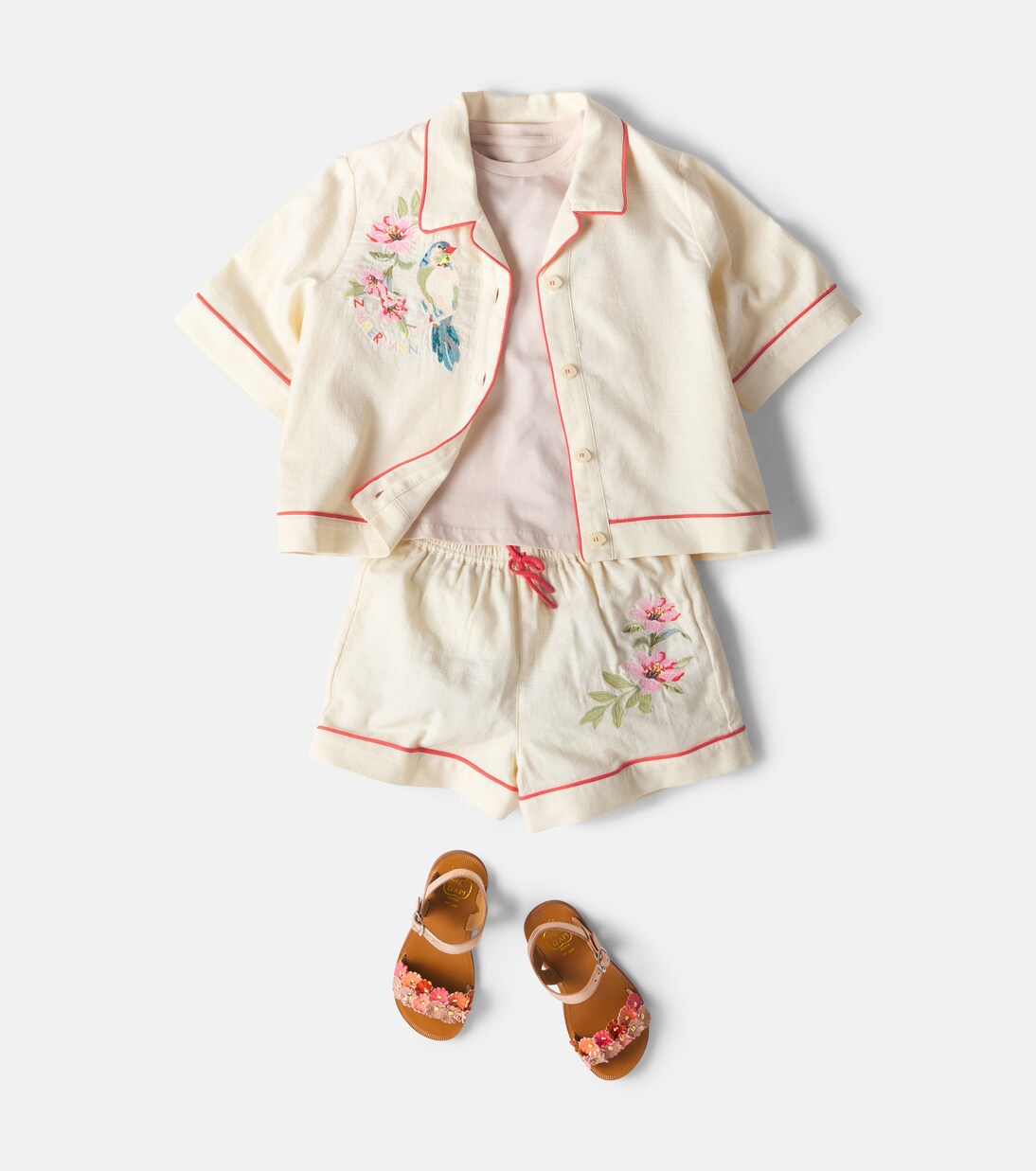 Aster embroidered cotton shorts | Zimmermann Kids