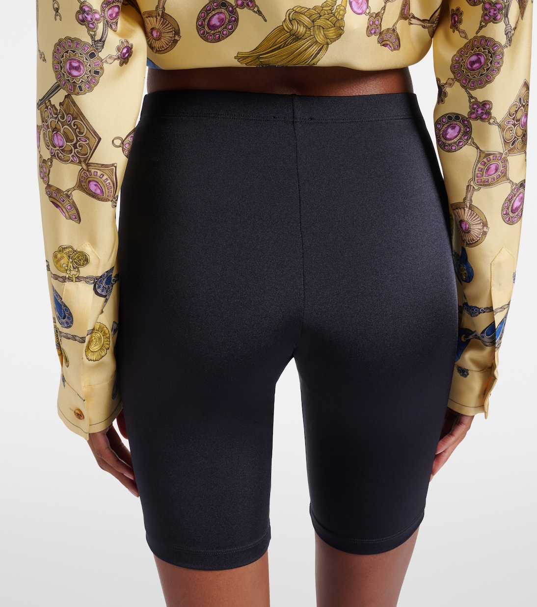 Logo embroidered biker shorts | Versace
