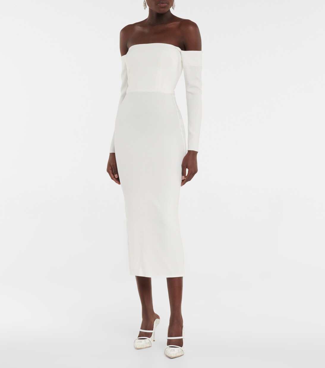 Robe de mariée midi à encolure bardot | Alex Perry