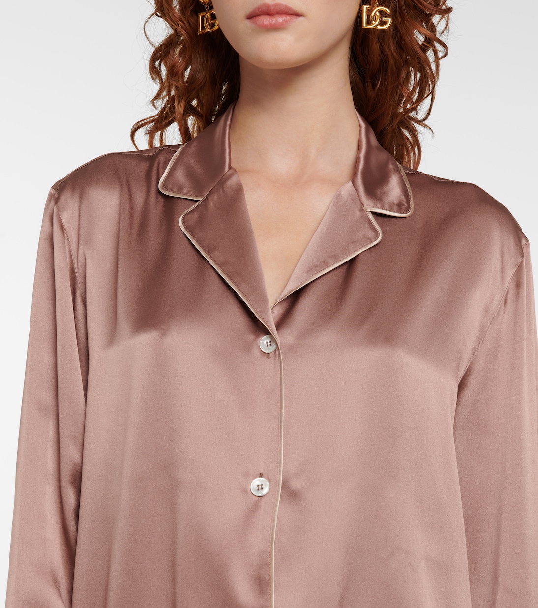 Pyjama-Oberteil aus Seidensatin | Dolce&Gabbana