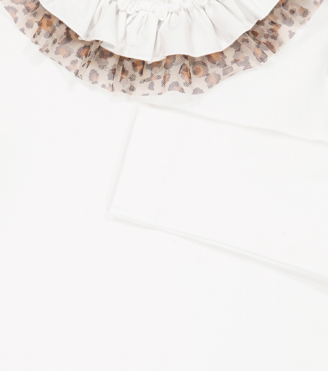 Ruffle-trimmed cotton jersey top | Monnalisa