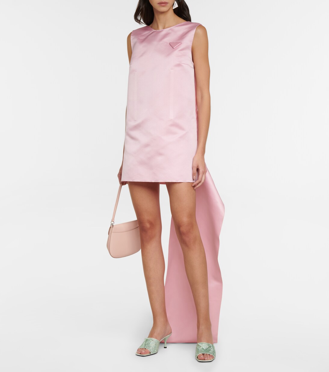 Crystal-embellished satin mules | Prada