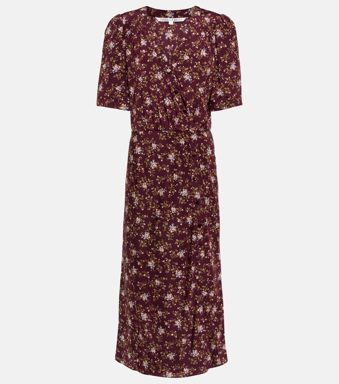 Robe midi Mika en soie mélangée à fleurs | Veronica Beard