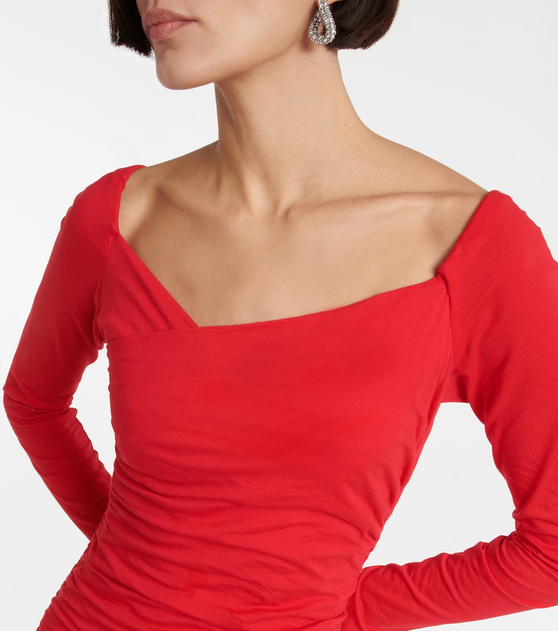 Robe midi Gauzy Whisper en coton mélangé | Velvet