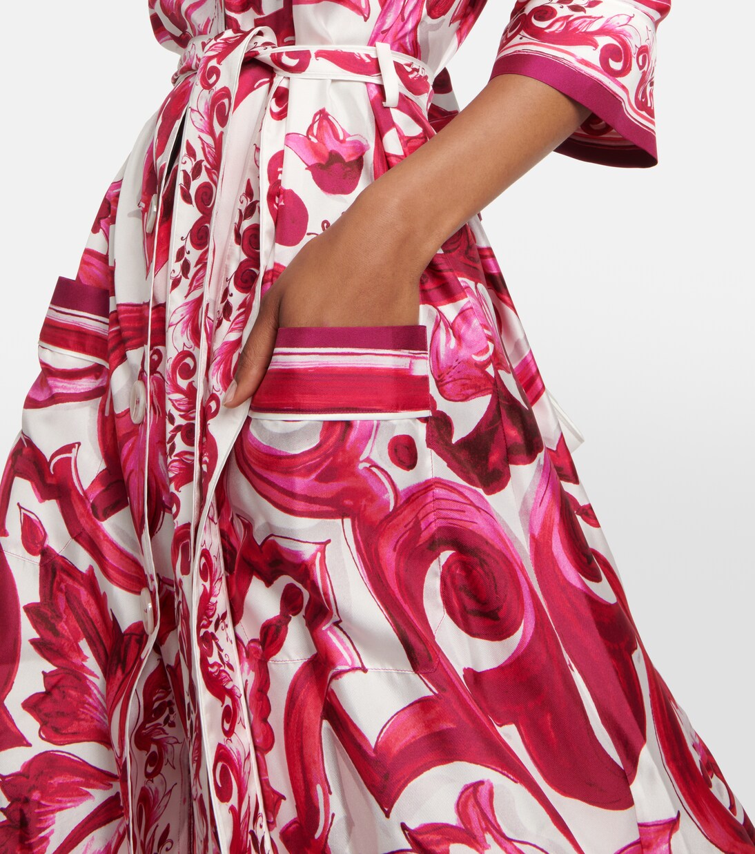 Bedrucktes Hemdblusenkleid aus Seiden-Twill | Dolce&Gabbana