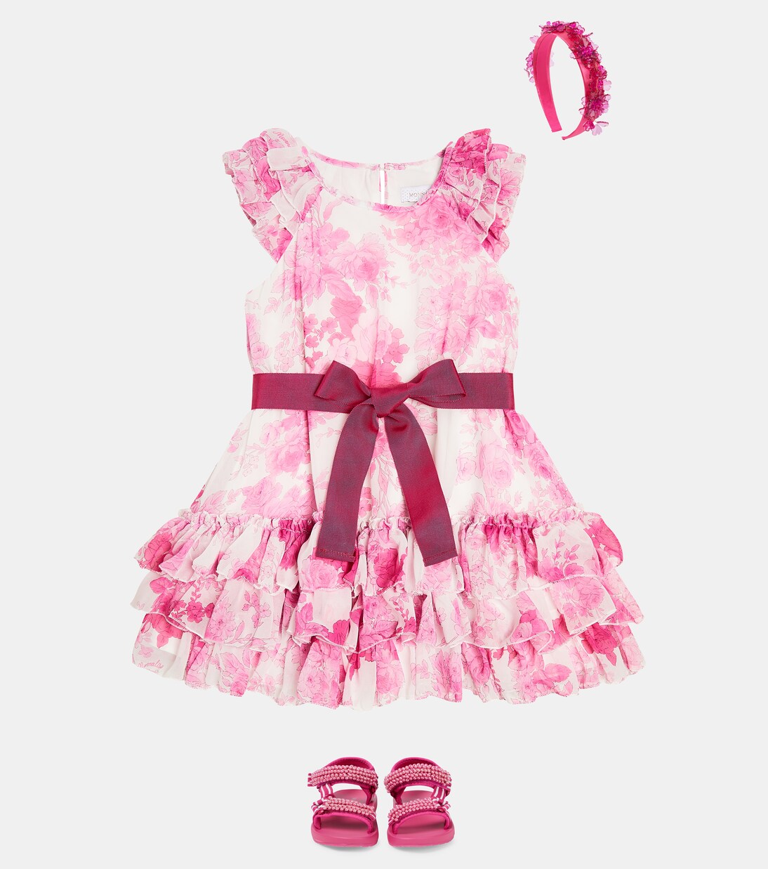 Floral embellished satin headband | Monnalisa