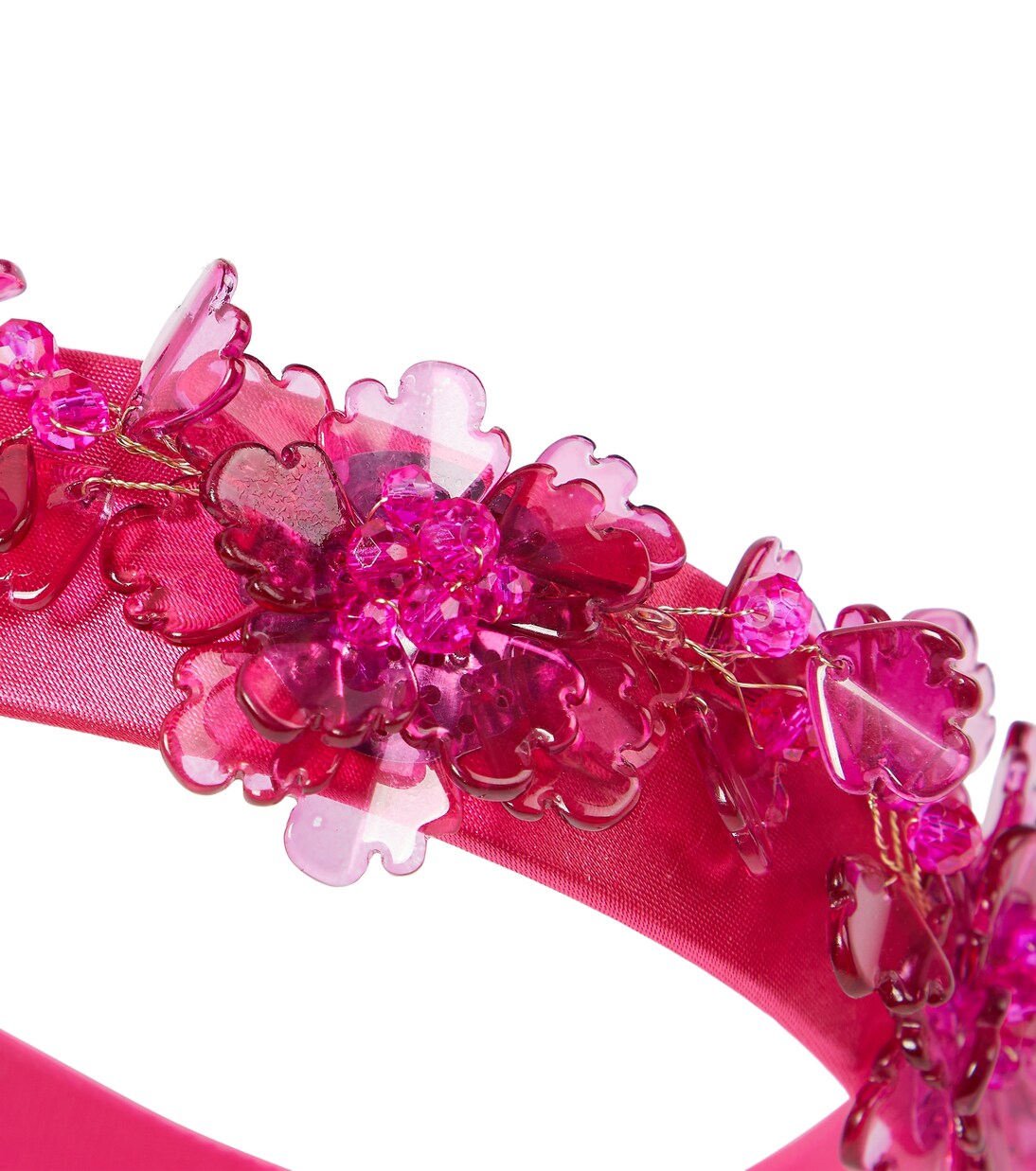 Floral embellished satin headband | Monnalisa