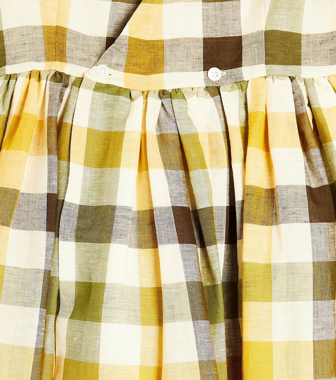 Robe Alise en lin et coton à carreaux | Bonpoint