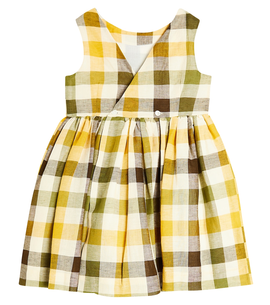 Robe Alise en lin et coton à carreaux | Bonpoint