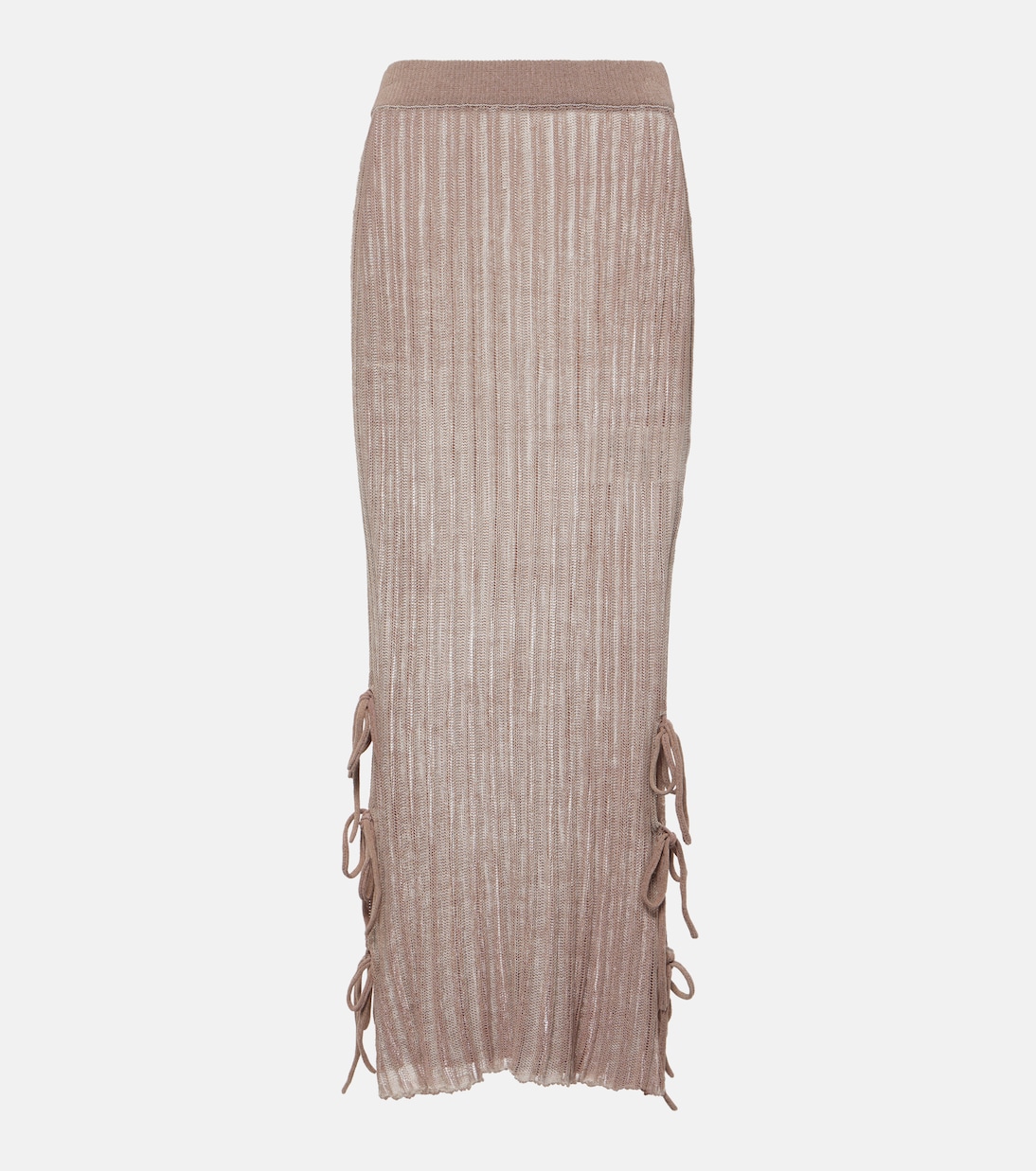 Ribbed-knit semi-sheer midi skirt | Acne Studios