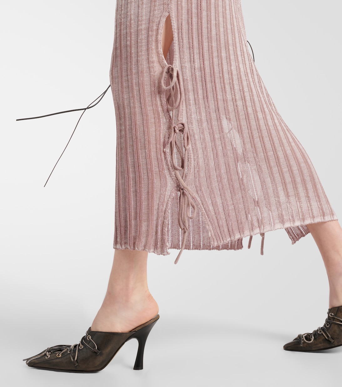 Ribbed-knit semi-sheer midi skirt | Acne Studios