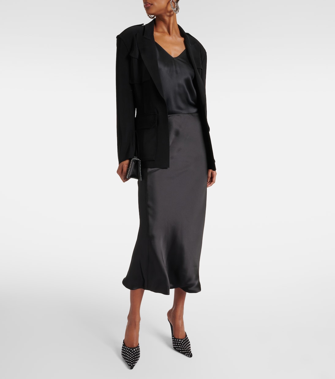High-rise satin maxi skirt | Norma Kamali