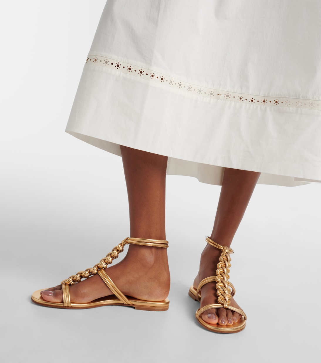 Sandalen Capua aus Metallic-Leder | Gianvito Rossi