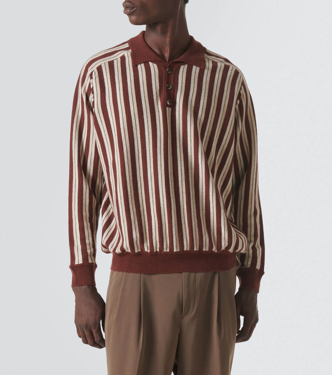 Polo Hogan Stripe en laine et cachemire | Bode