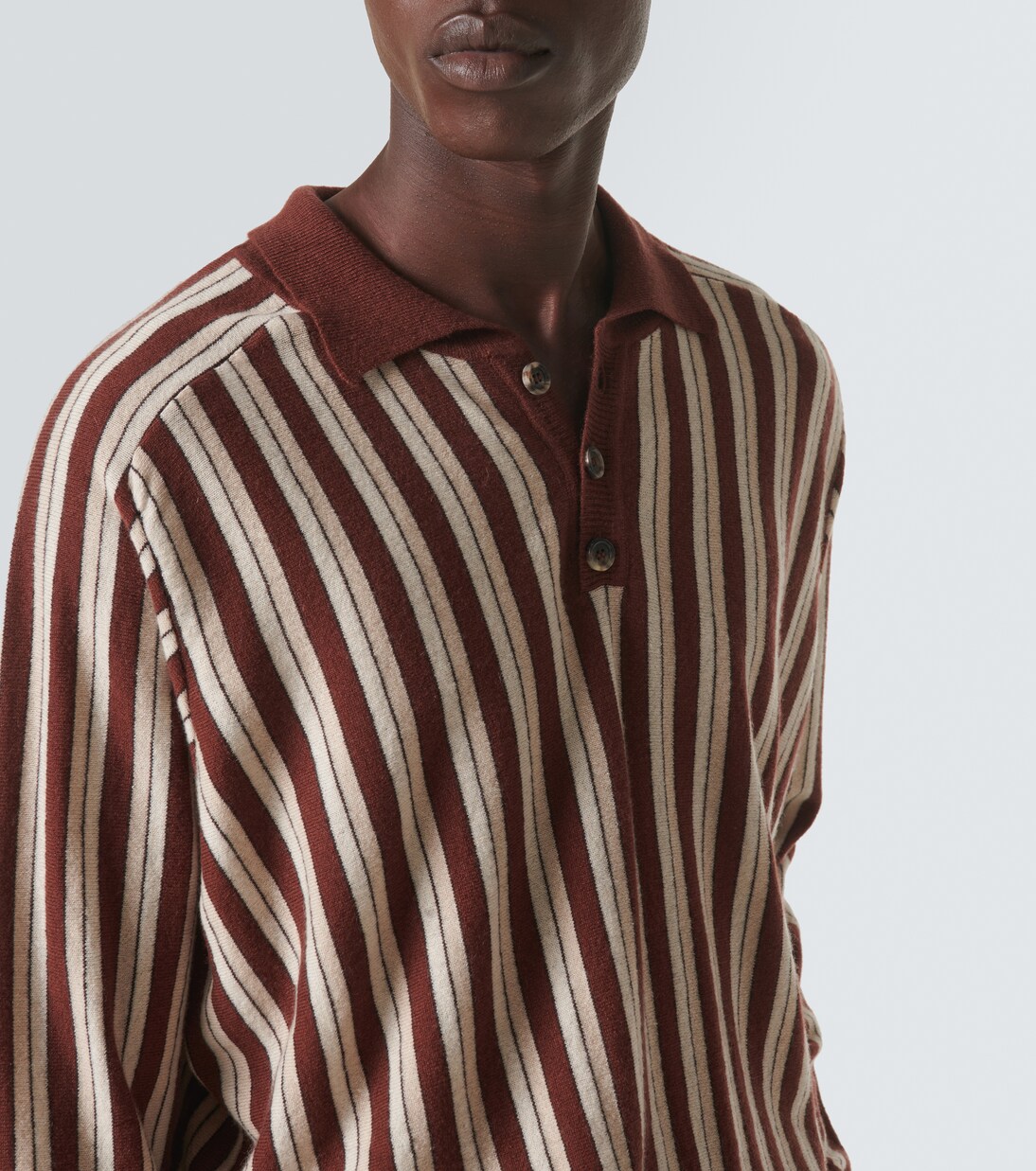 Polo Hogan Stripe en laine et cachemire | Bode