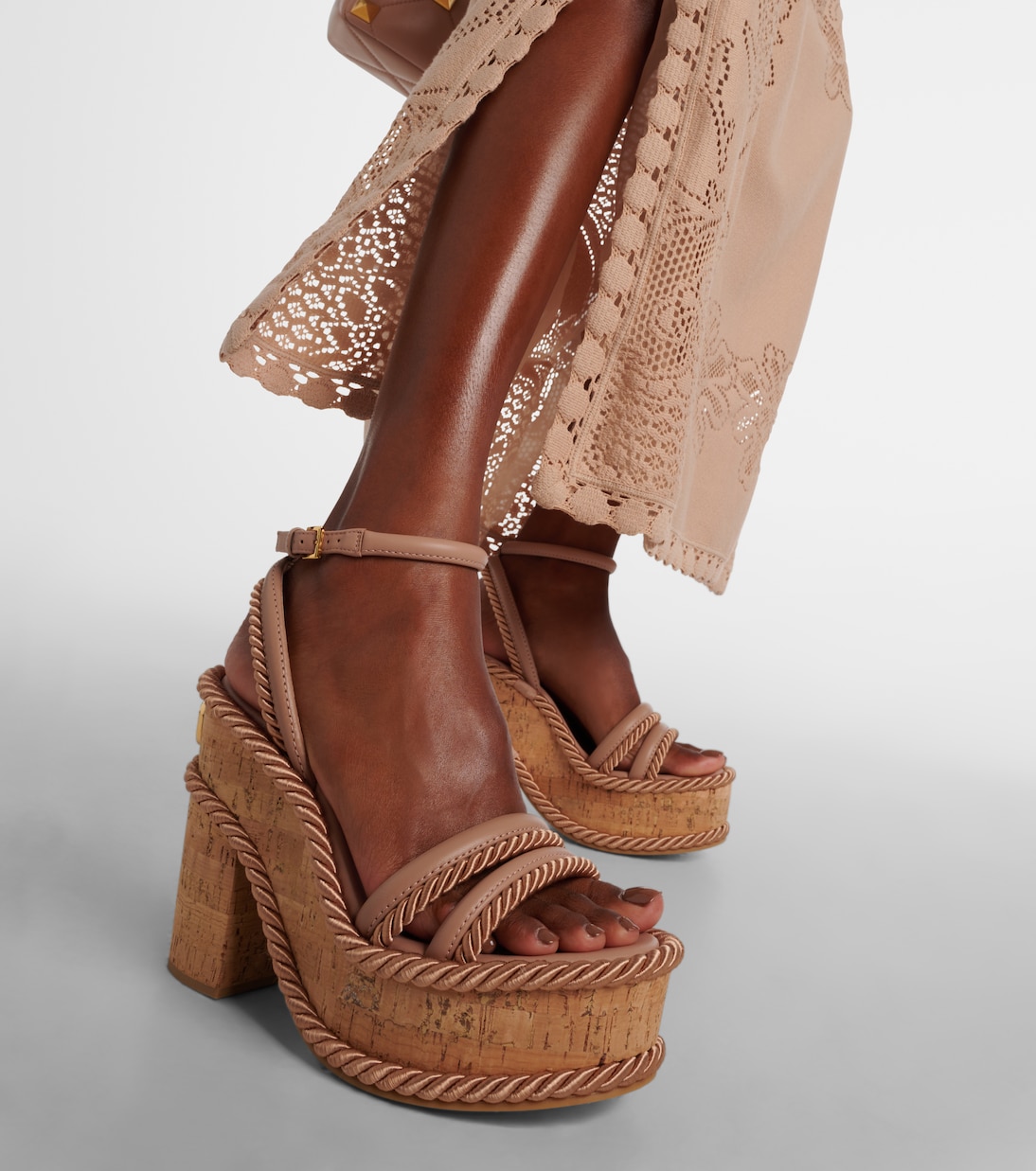 Plateausandalen VLogo Summerblocks mit Leder | Valentino Garavani