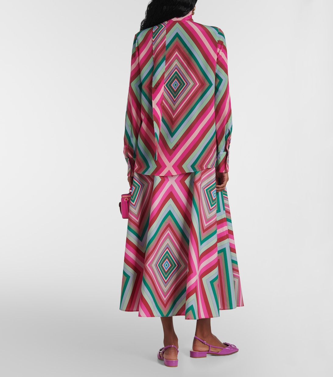 Schluppenbluse Rhombus 75 aus Crêpe de Chine aus Seide | Valentino