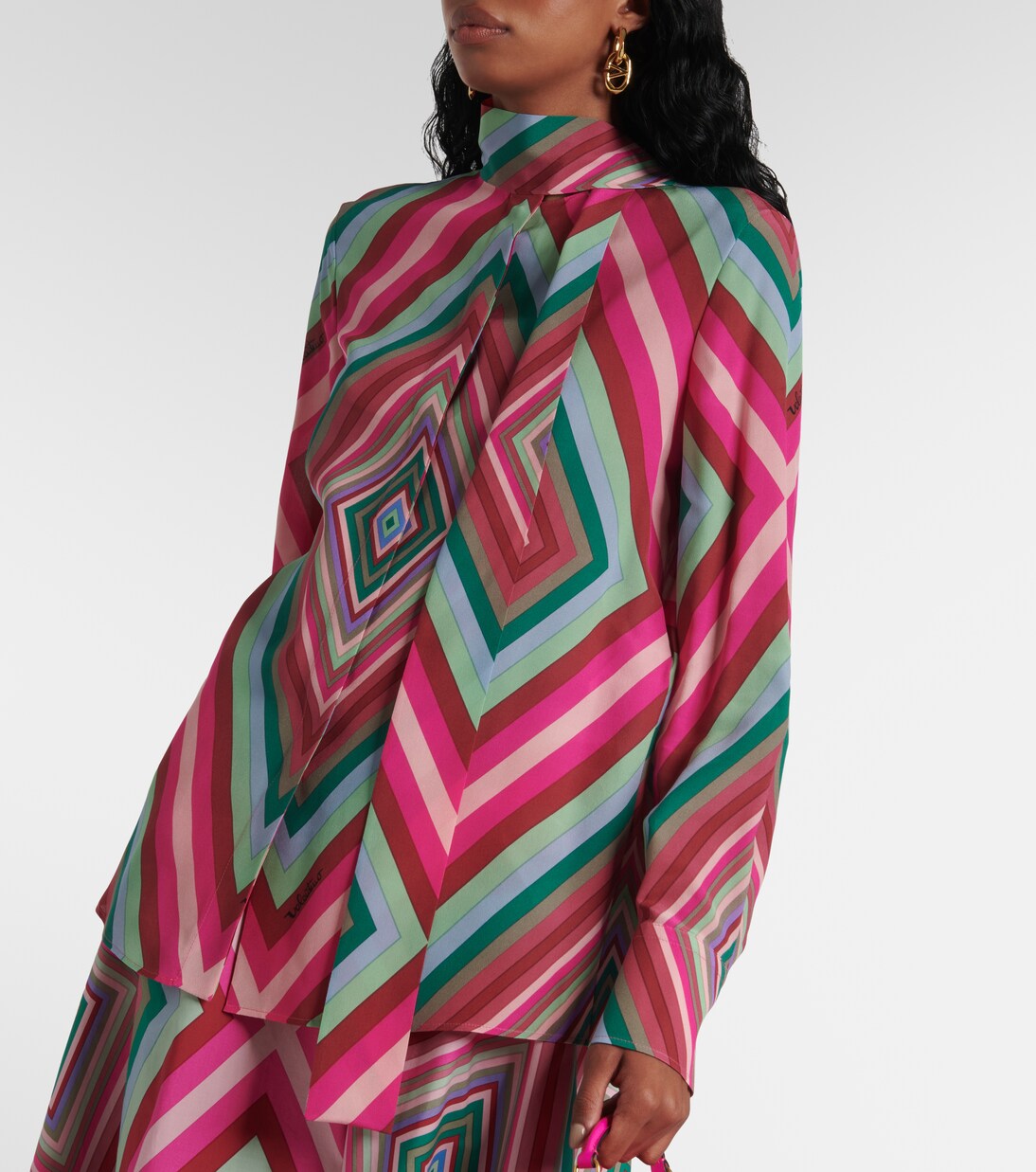 Schluppenbluse Rhombus 75 aus Crêpe de Chine aus Seide | Valentino