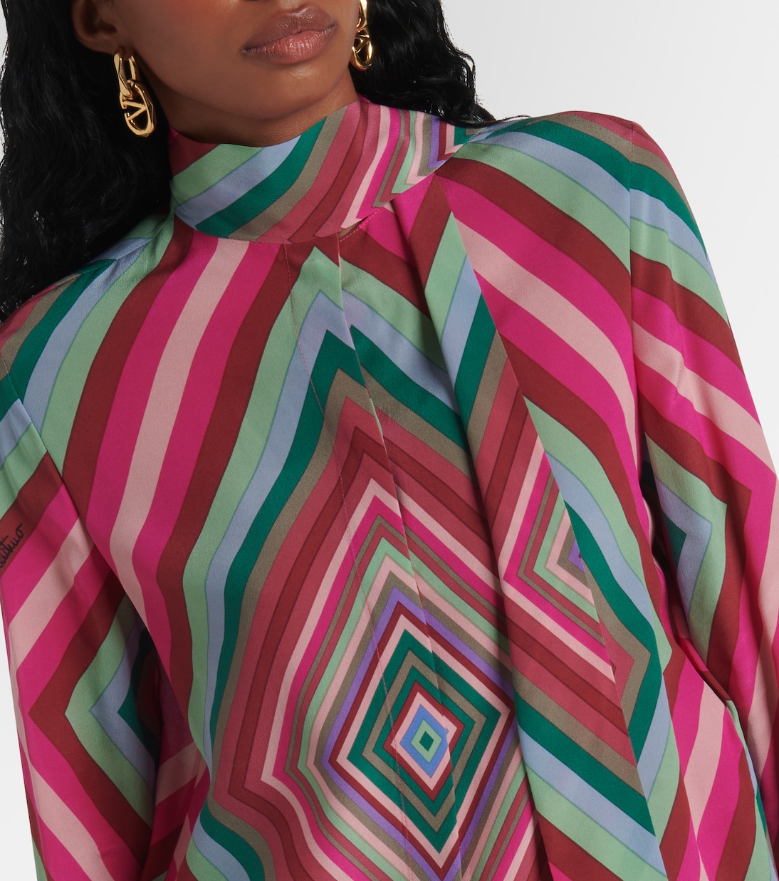 Schluppenbluse Rhombus 75 aus Crêpe de Chine aus Seide | Valentino