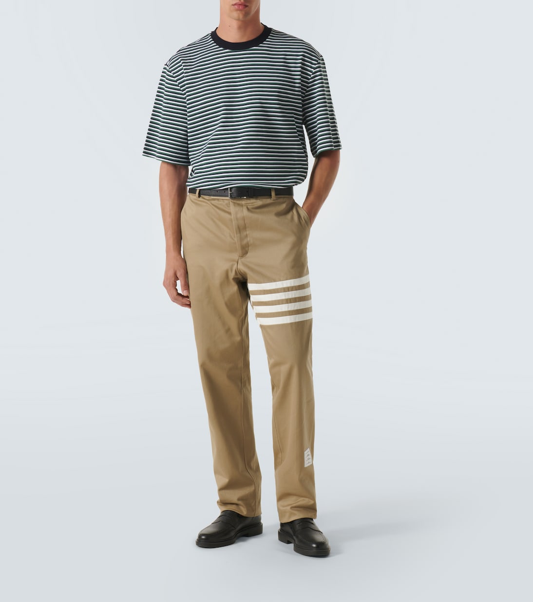 T-shirt oversize in cotone a righe | Thom Browne