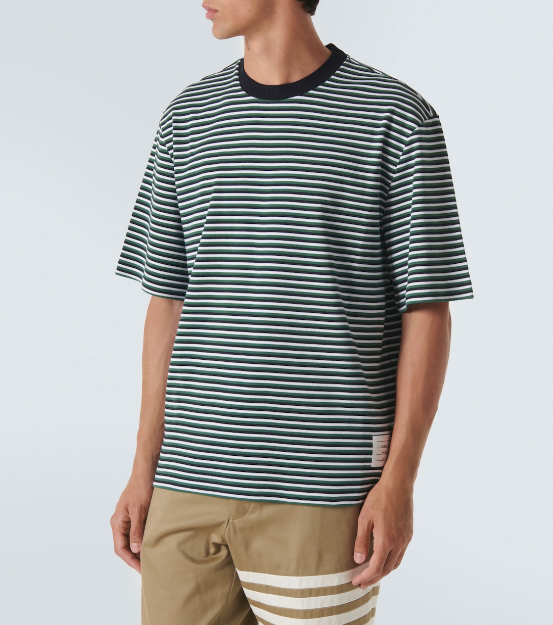 T-shirt oversize in cotone a righe | Thom Browne