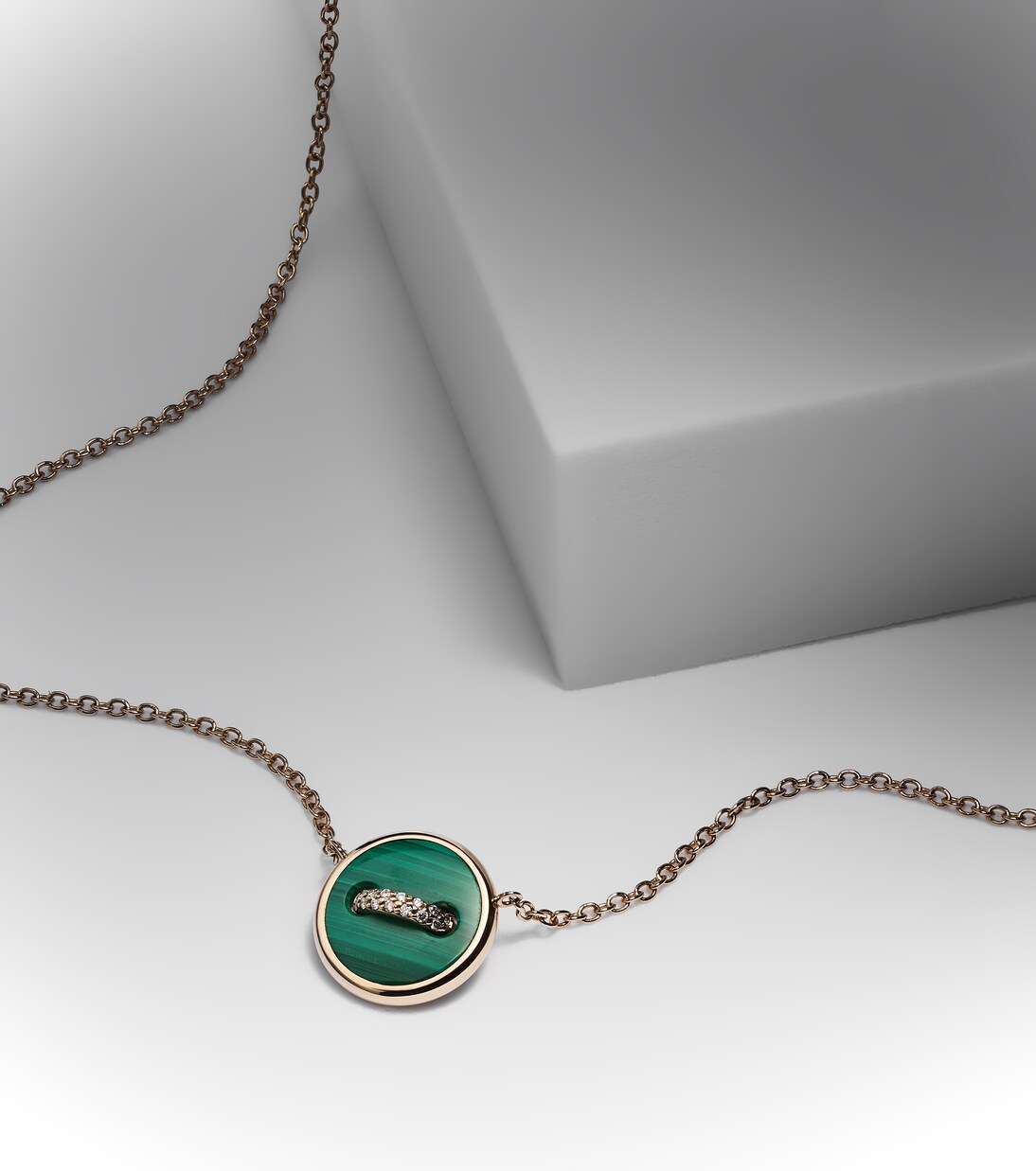 Pom Pom Dot 18kt rose gold pendant necklace with gemstones | Pomellato