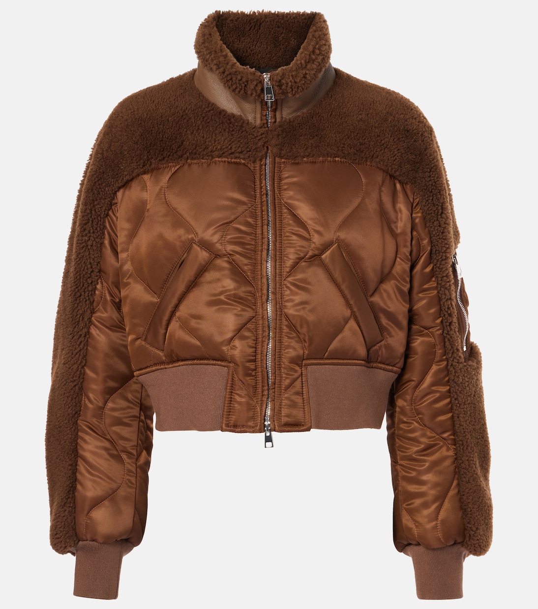 Chaqueta bomber de borrego y nylon | Blancha