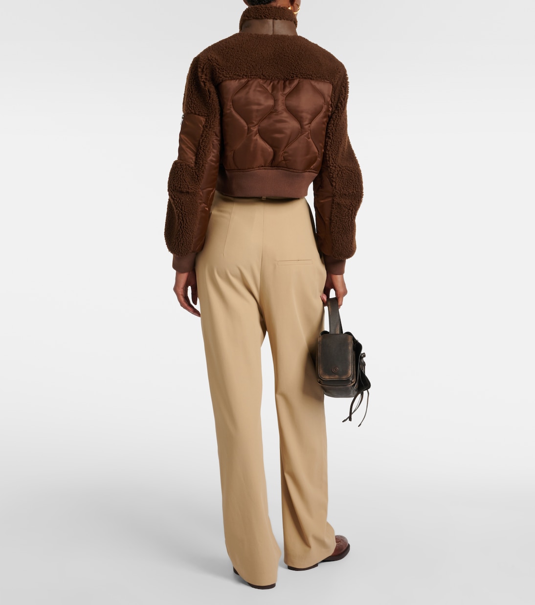 Chaqueta bomber de borrego y nylon | Blancha