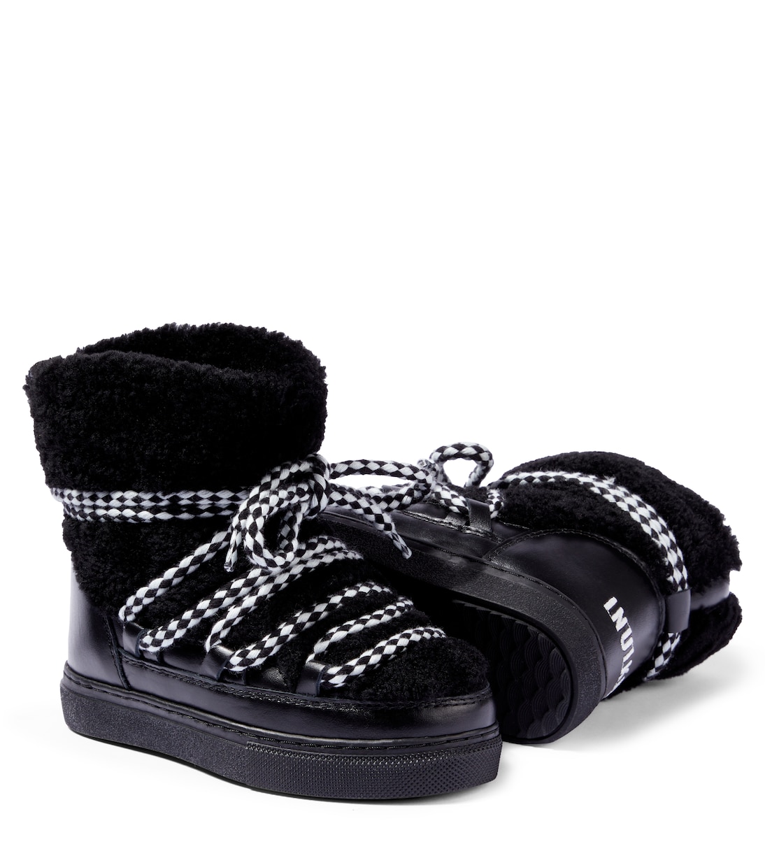 Stivaletti Curly in pelle e shearling | Inuikii Kids