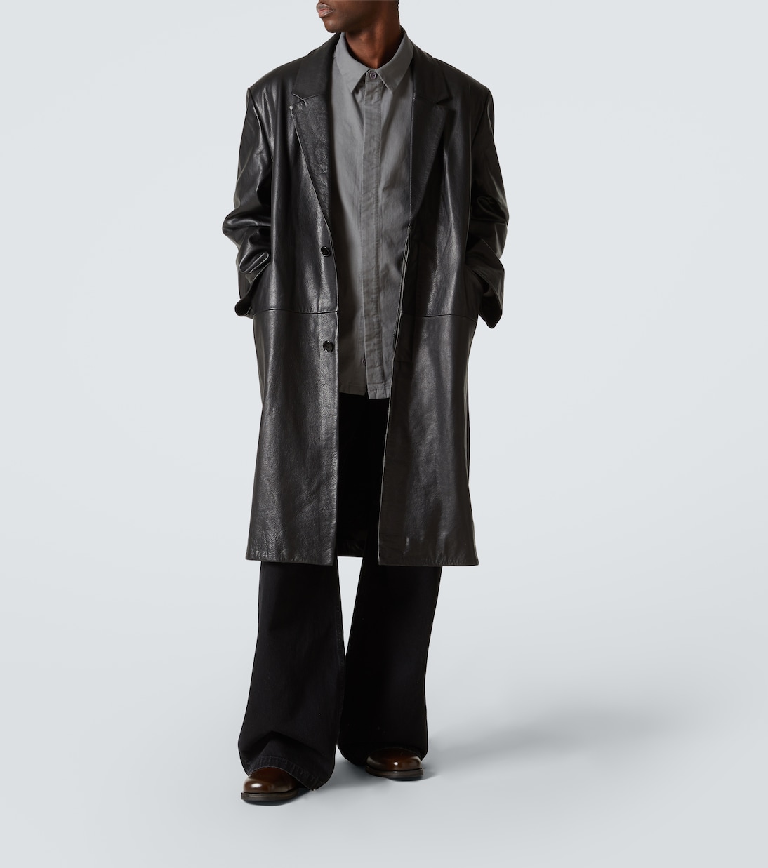 Oversized leather coat | Entire Studios