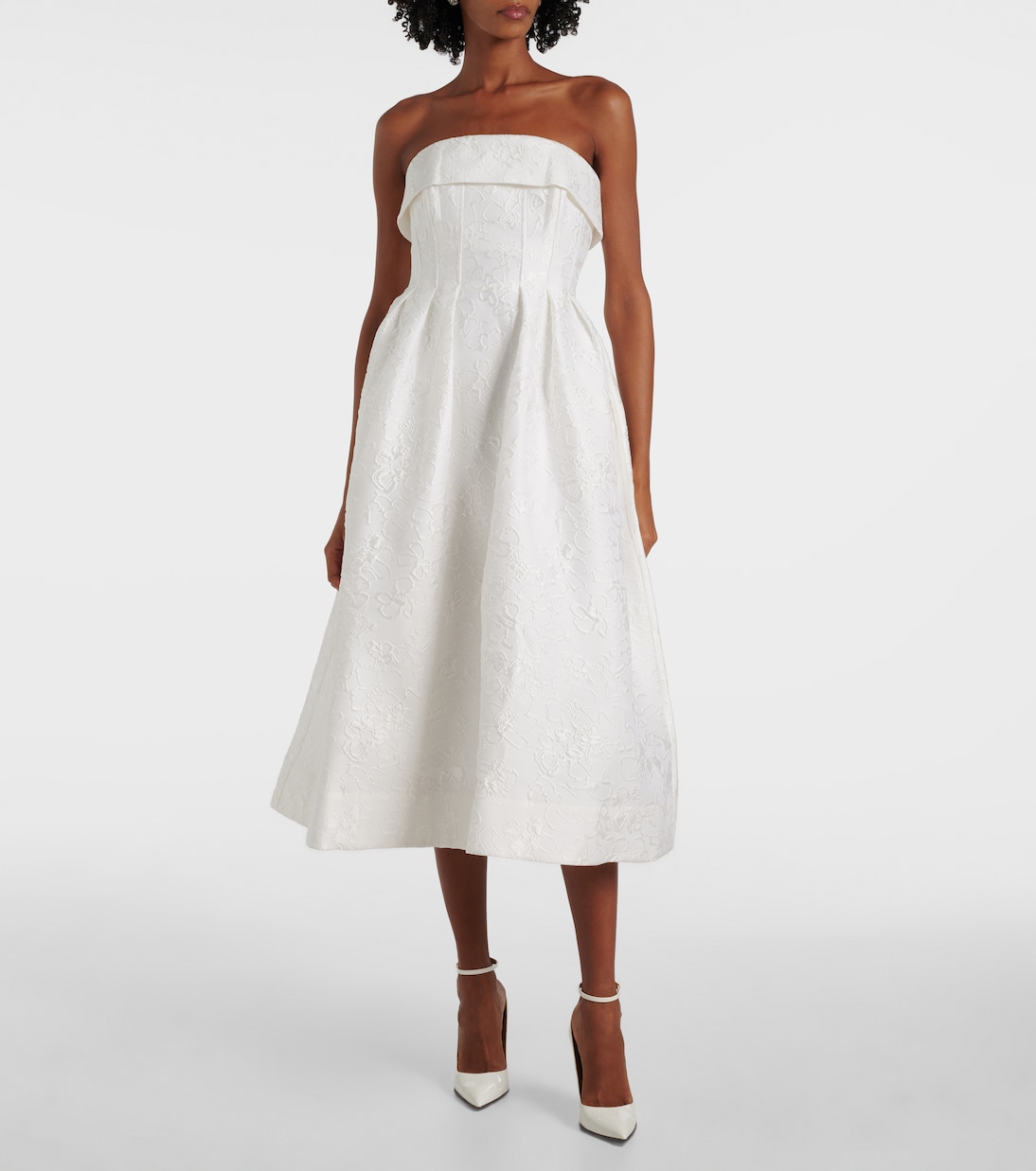 Bridal Bustier-Kleid Esther aus Brokat | Rebecca Vallance