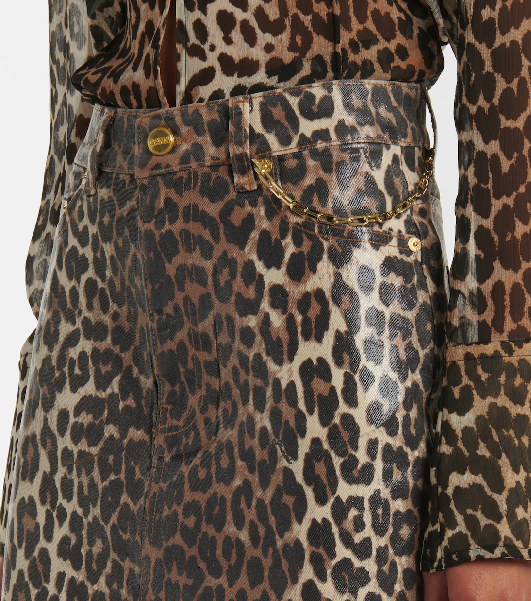 Bedruckter Minirock aus Denim | Ganni