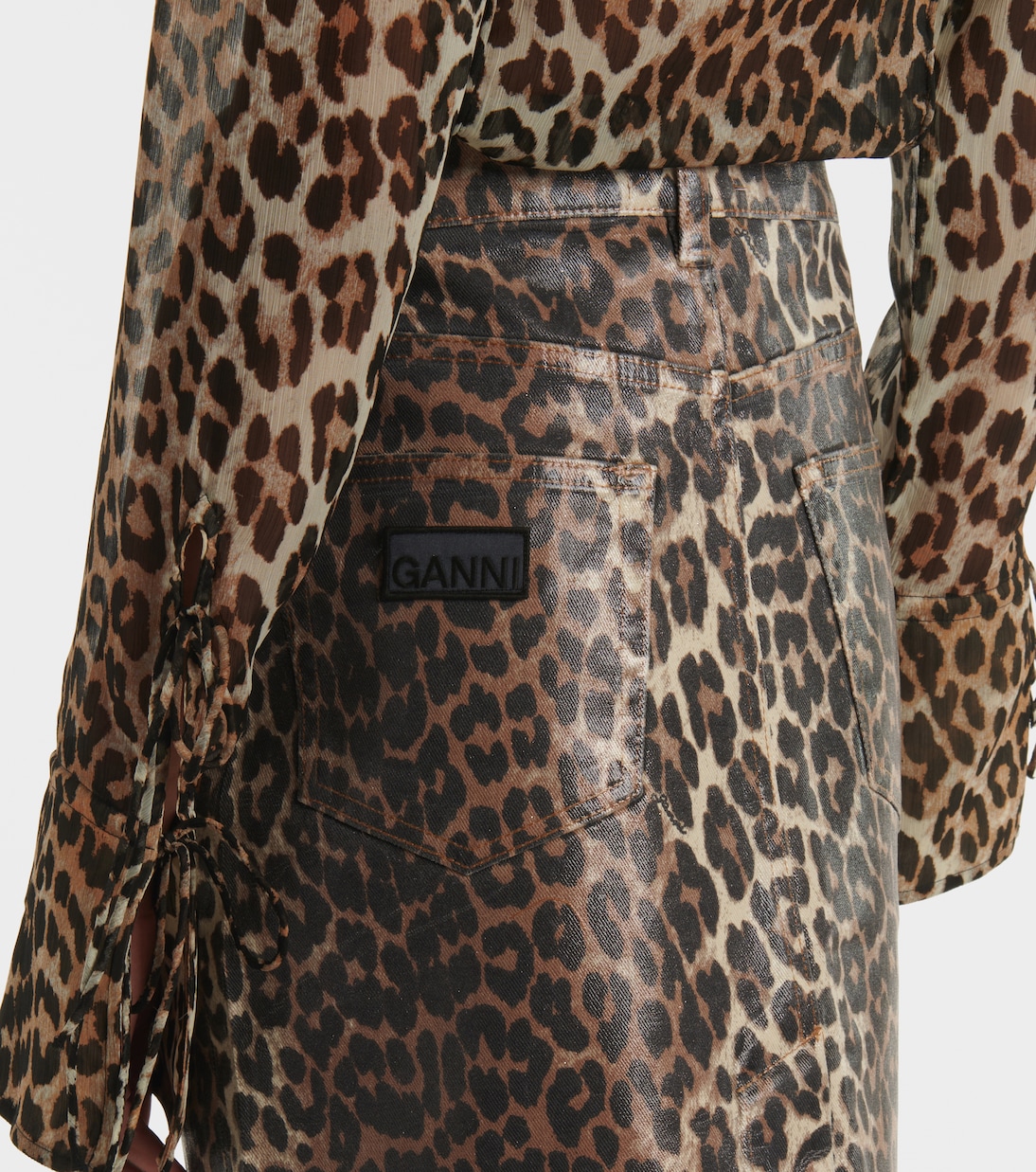 Bedruckter Minirock aus Denim | Ganni