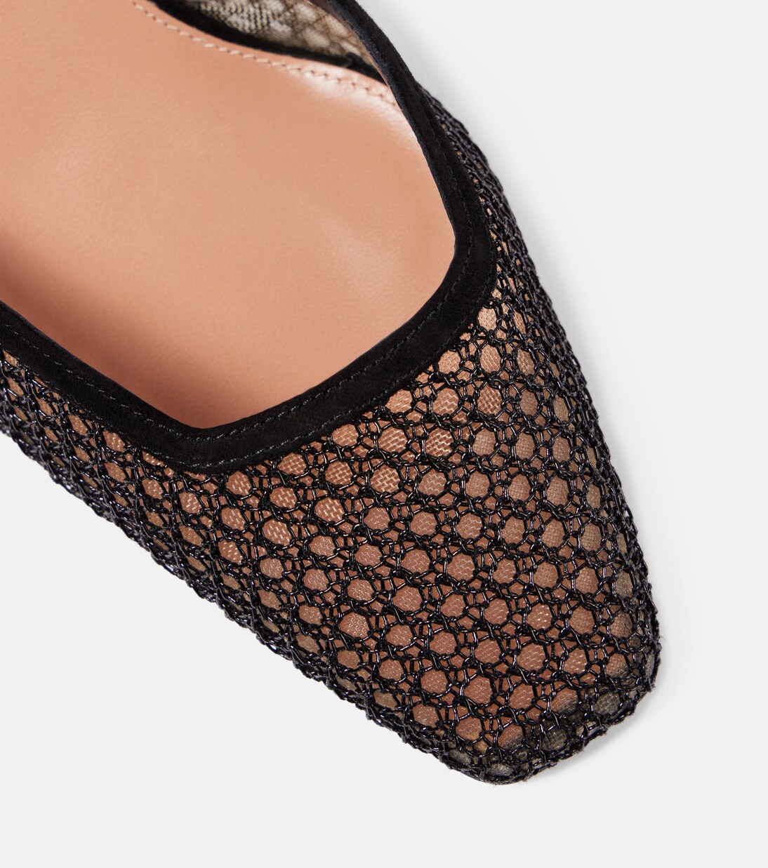 Asha 35 suede-trimmed mesh pumps | Aquazzura