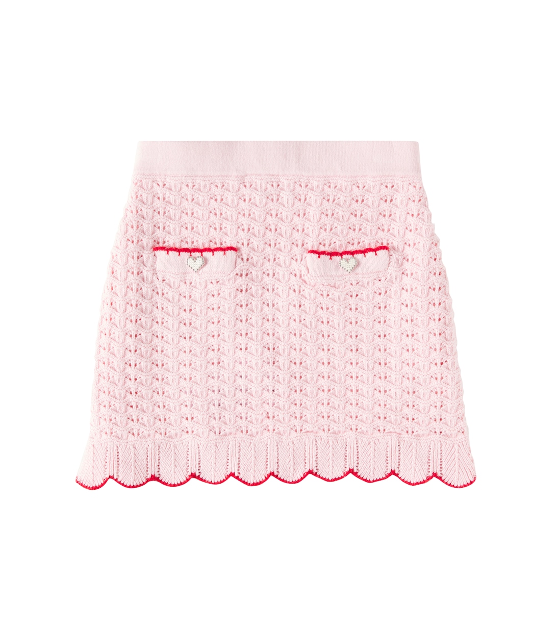 Embellished scalloped cotton-blend skirt | Self-Portrait Kids